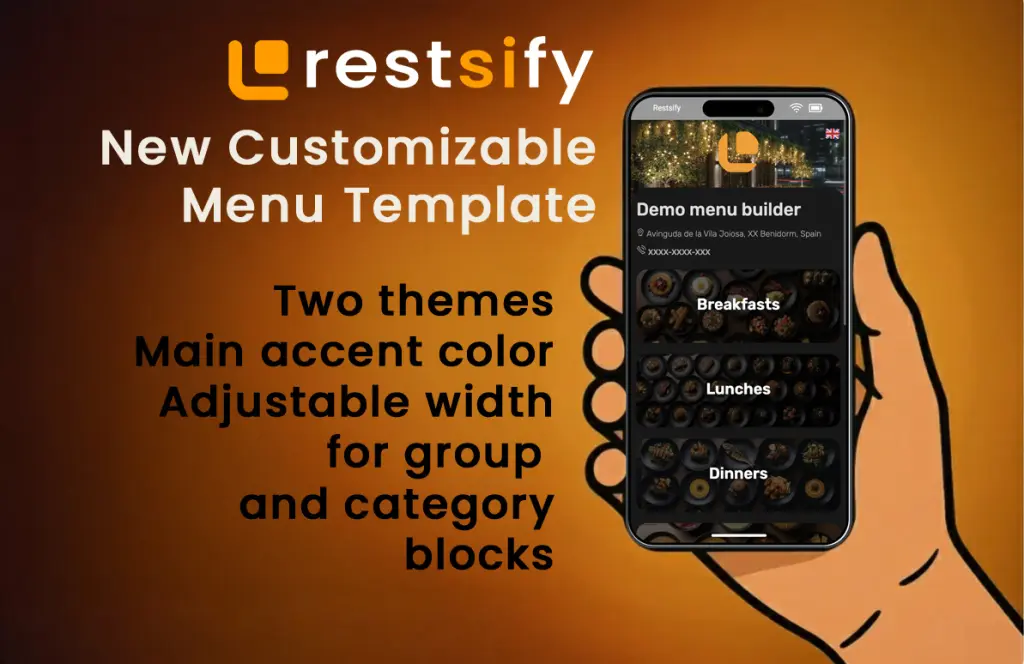 New Customizable Online Menu Template