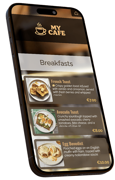 QR Menu builder preview