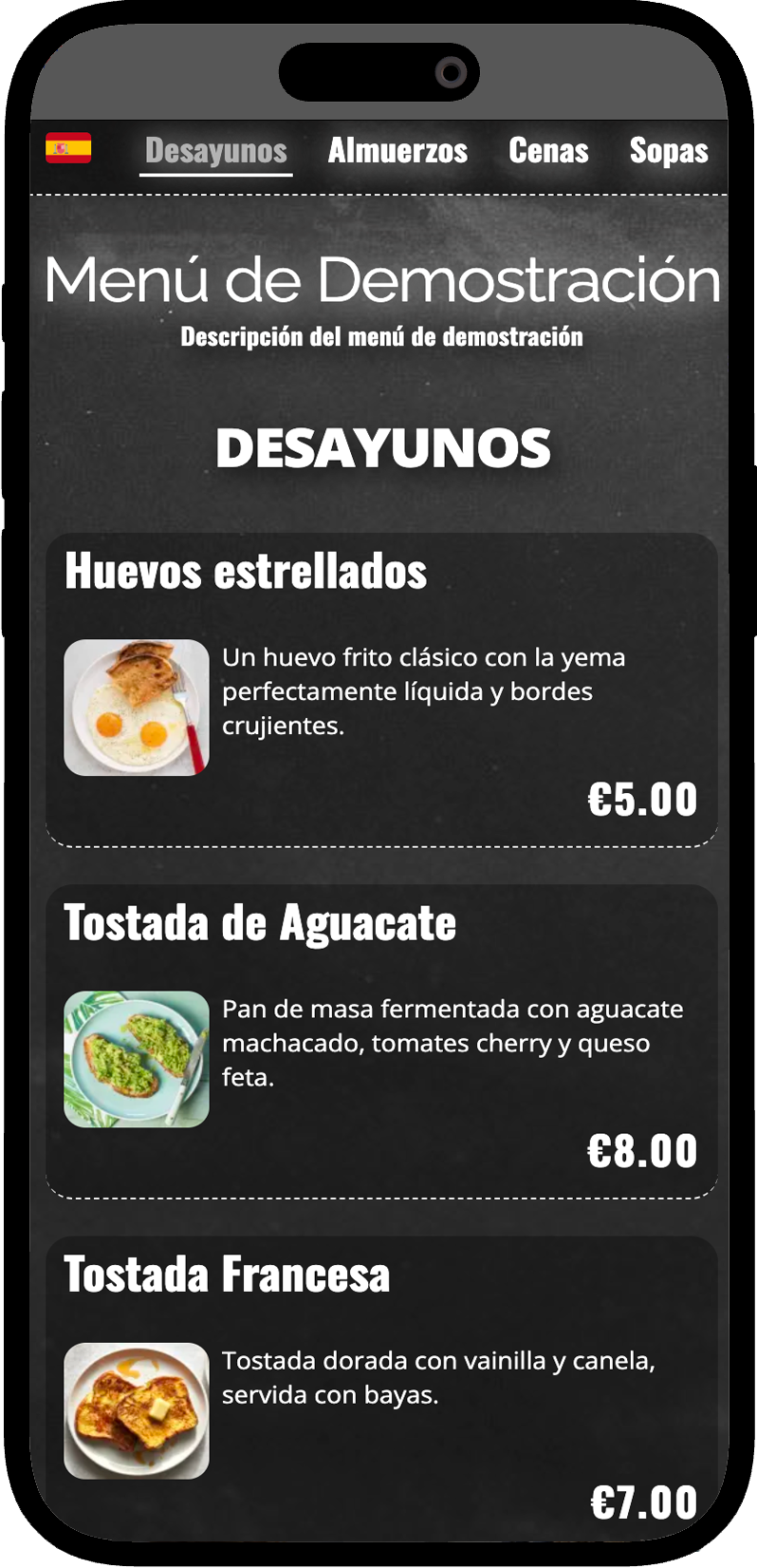 qr menu example 5