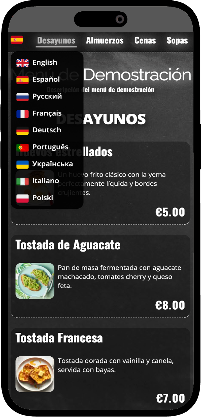 qr menu example 7