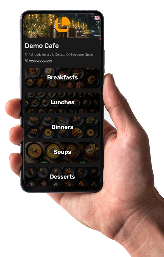 Template for online menu: Element Nova