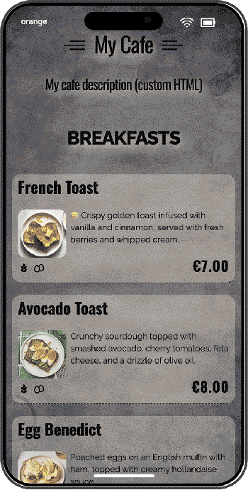 Restsify: Qr menu template example