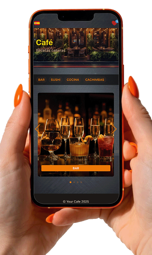 Template for online menu: Modern App