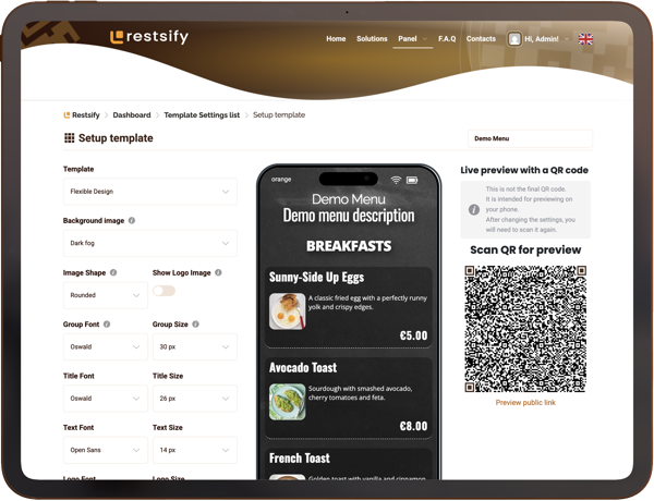 Saas QR admin panel preview 1