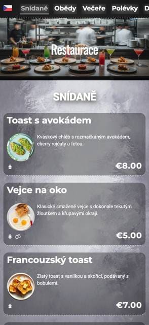 Saas QR menu template preview 2