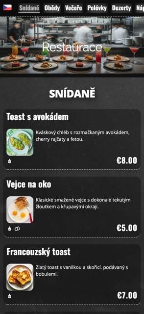 Saas QR menu template preview 1