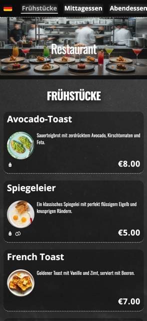 Saas QR menu template preview 11