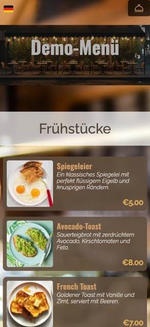 Saas QR menu template preview 10