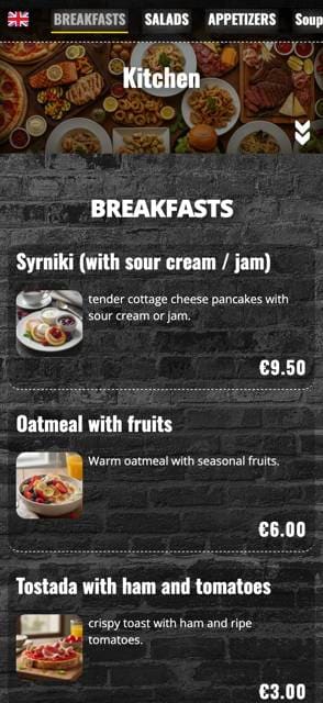 Saas QR menu template preview 11