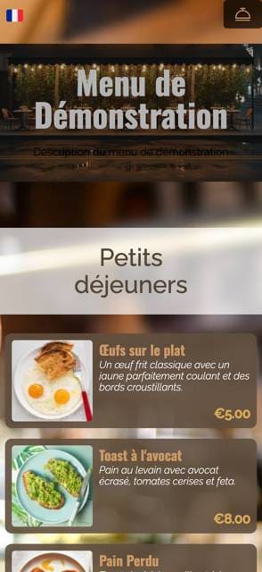 Saas QR menu template preview 5