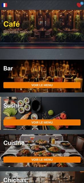 Saas QR menu template preview 2