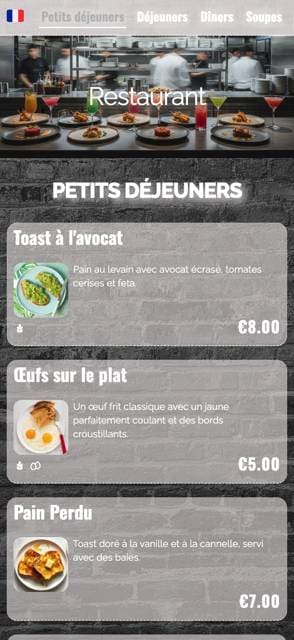 Saas QR menu template preview 14