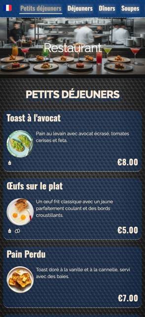 Saas QR menu template preview 6