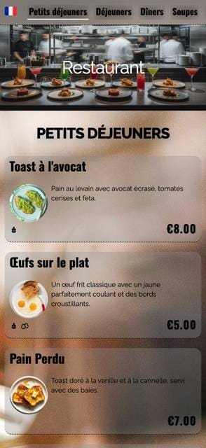 Saas QR menu template preview 15