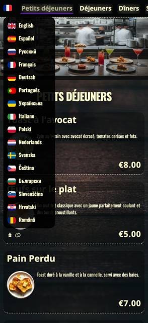 Saas QR menu template preview 4