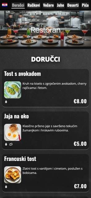 Saas QR menu template preview 4