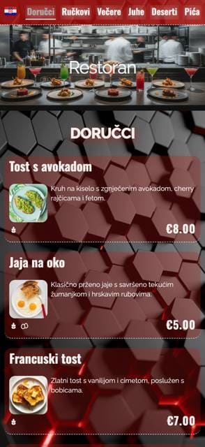 Saas QR menu template preview 3