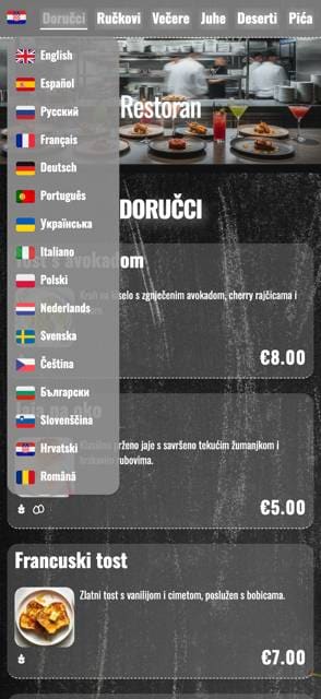 Saas QR menu template preview 6