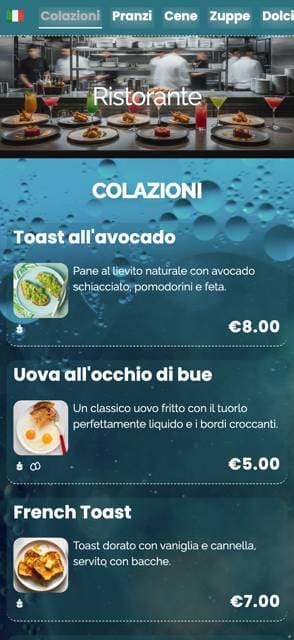 Saas QR menu template preview 4