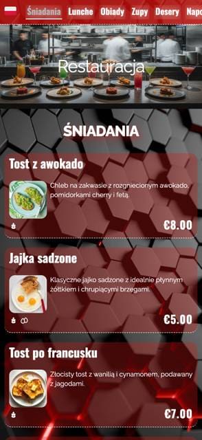 Saas QR menu template preview 2