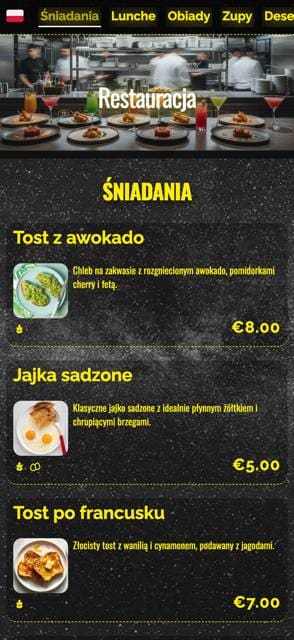 Saas QR menu template preview 4