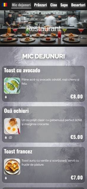 Saas QR menu template preview 18