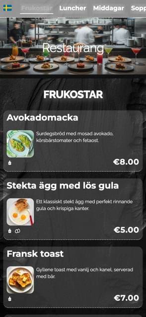 Saas QR menu template preview 1