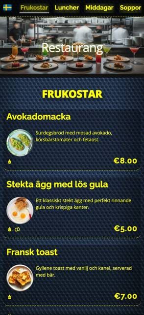 Saas QR menu template preview 7